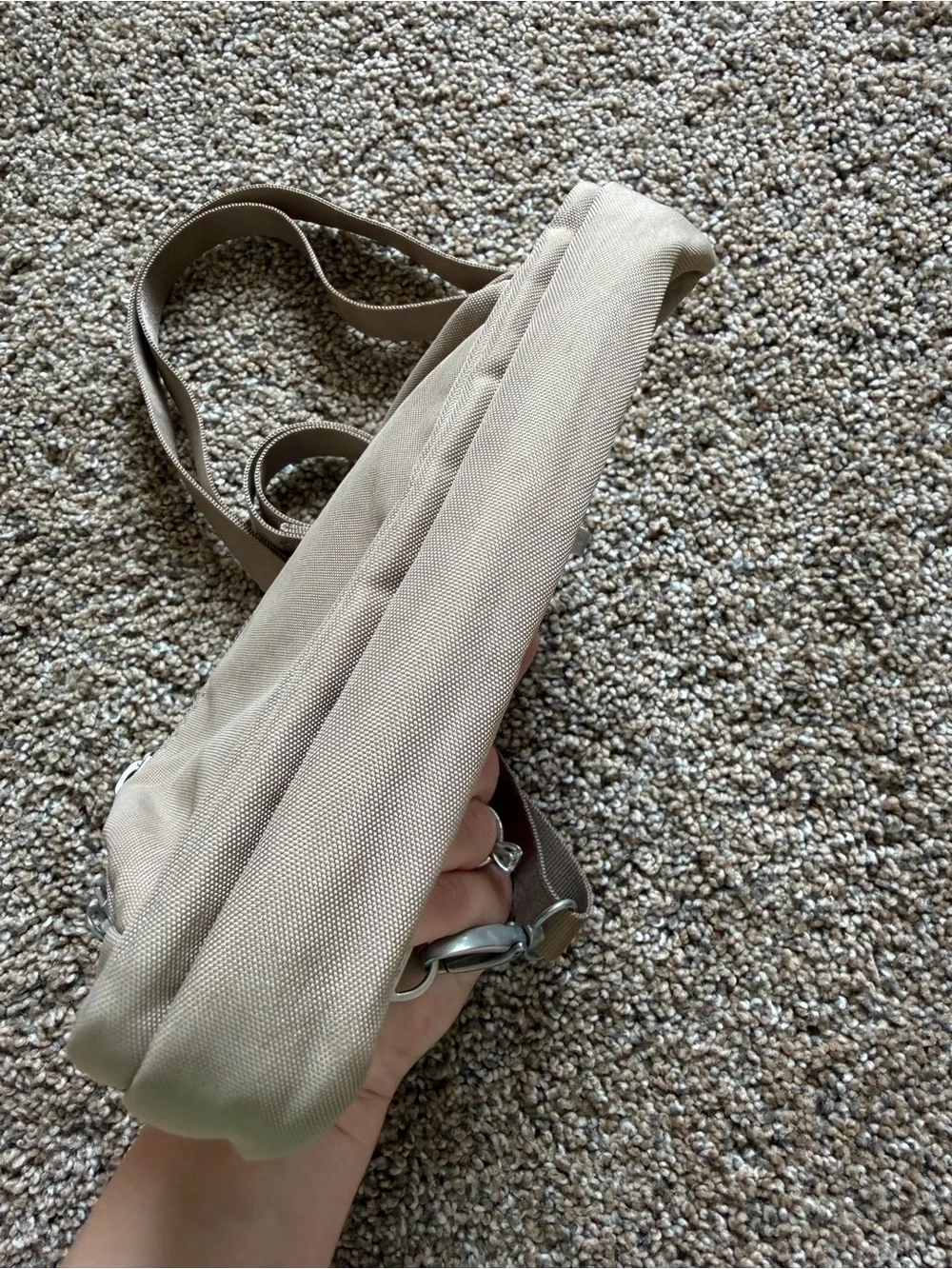BAGGALLINI Tan Legacy Triple Zip Bagg Crossbody Convertible Clutch Waist Bag